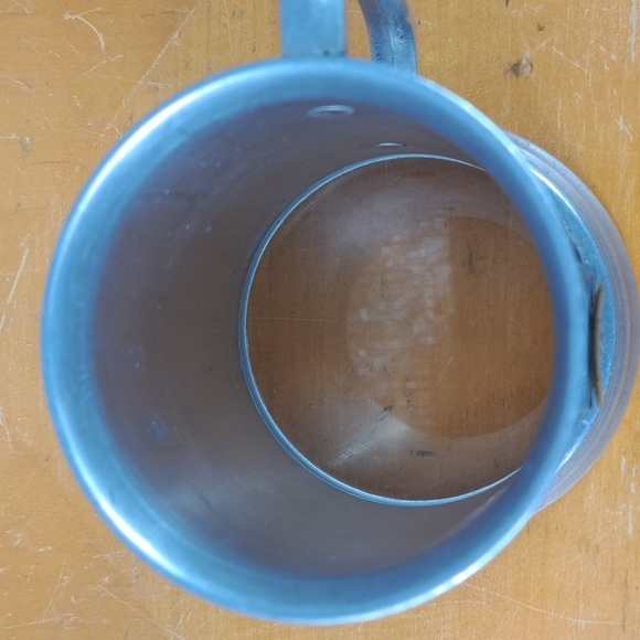 Vintage 80s Oakland Raiders tankard aluminum clear bottom NFL memorabilia mug - Picture 6 of 6